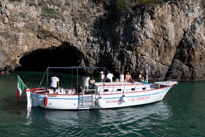 Tour - Mini Cruise at the Blue Grotto - First Views: Villa of Tiberius from Sea Level