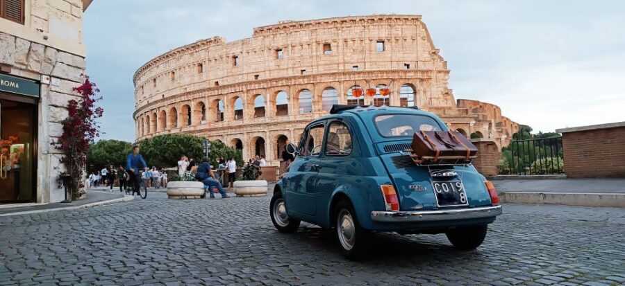 Tour of Rome on board a Vintage Fiat 500 - Piazza Venezia pickup and how the tour stays comfortable