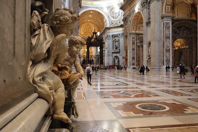 Vatican: St. Peter’s Basilica, Dome & Tombs Reserved Entry & Tour - St. Peter’s Basilica Interior: Michelangelo, Bernini, and the Big Moves