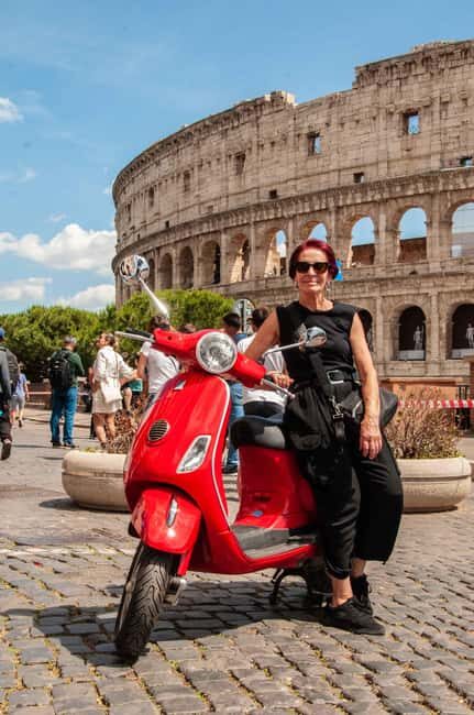 Vespa Tour - Explore Ancient Rome - Via Cavour meet-up: getting ready for a smooth passenger ride